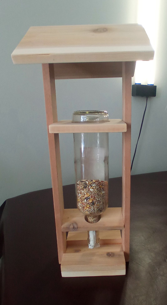 Upcycled Wine Bottle Bird Feeder
