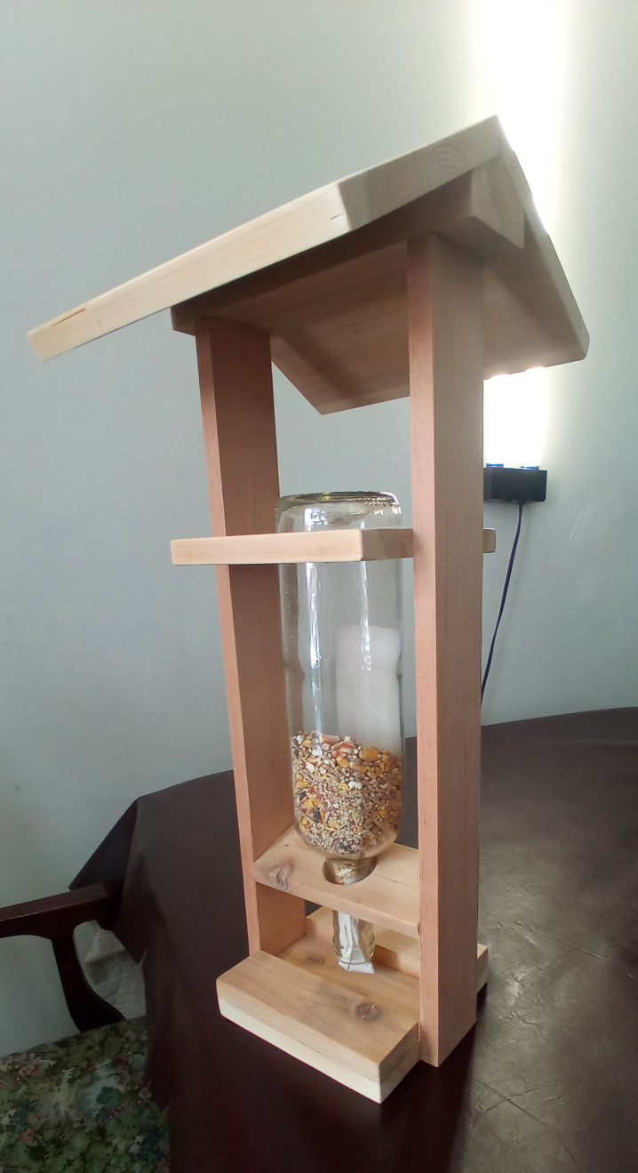 Upcycled Wine Bottle Bird Feeder - photo 2
