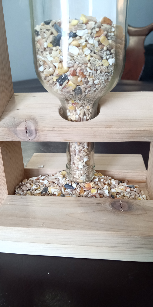 Upcycled Wine Bottle Bird Feeder - photo 3