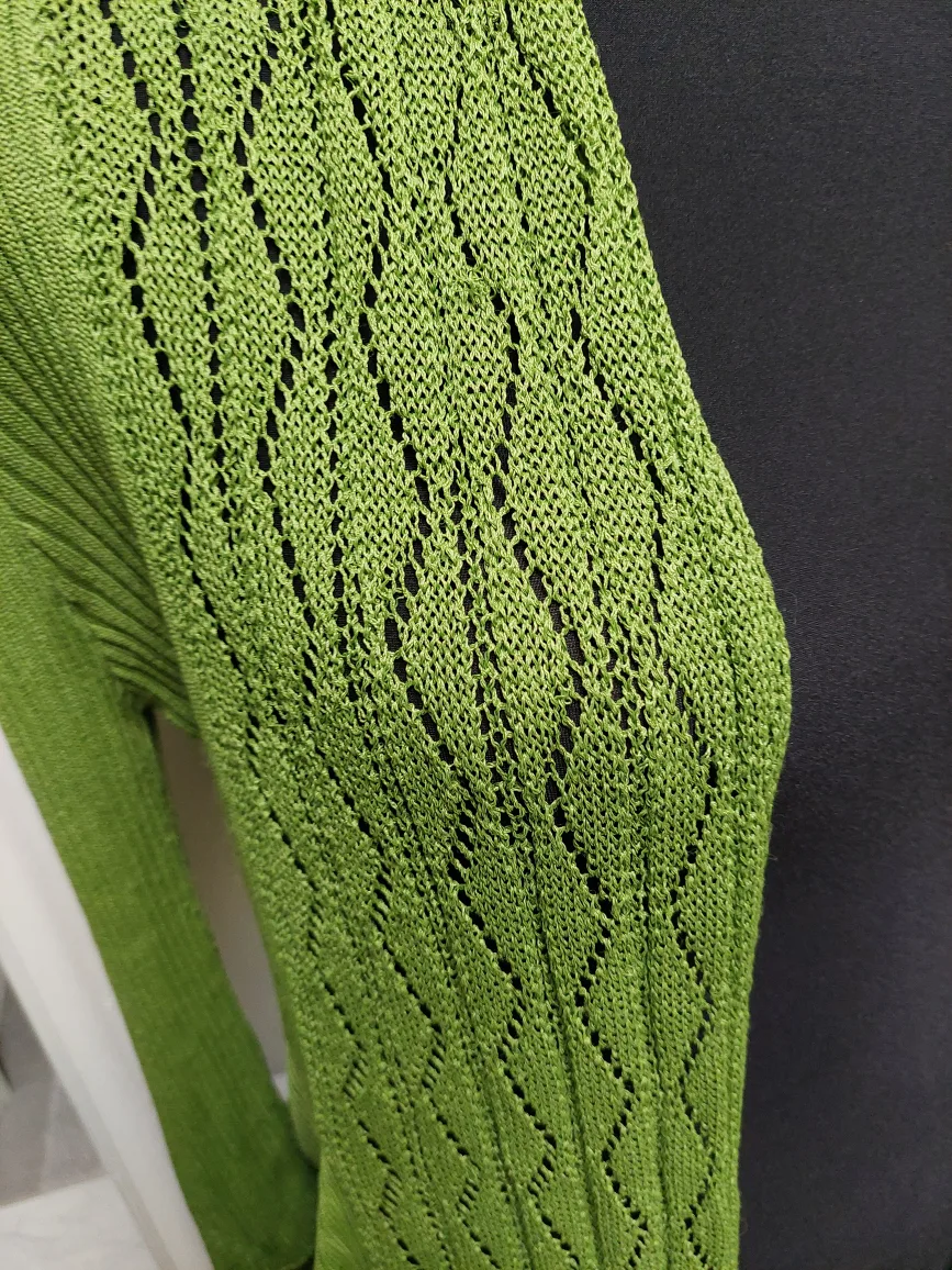 Women's Green Knit Cardigan image indicator(2)