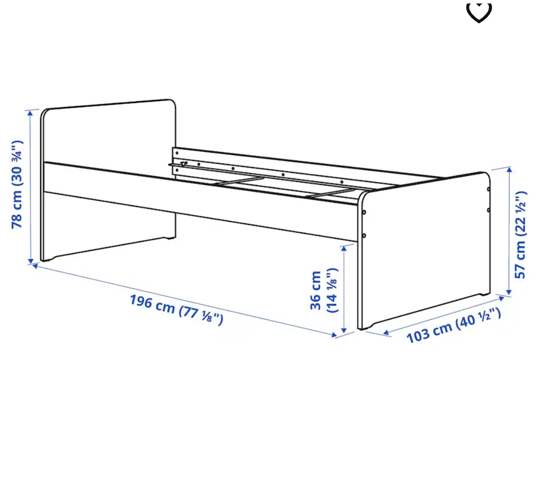 IKEA MINNEN Single Bed Frame with Asvang mattress - photo 3