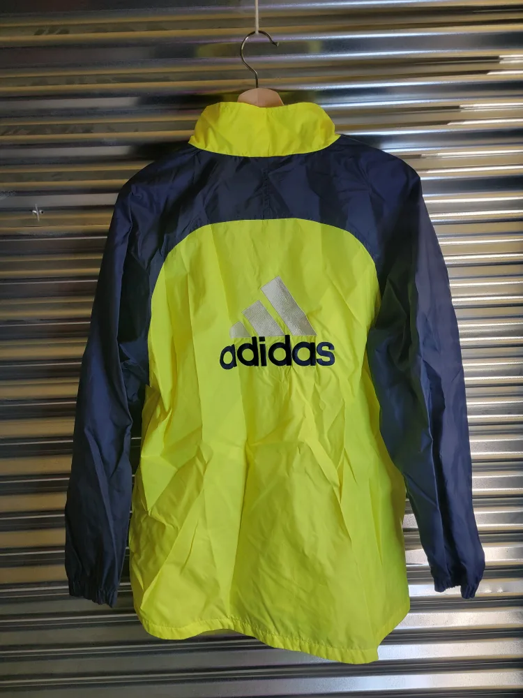 Vintage Adidas Neon Yellow & Navy Jacket - Size XL image indicator(2)
