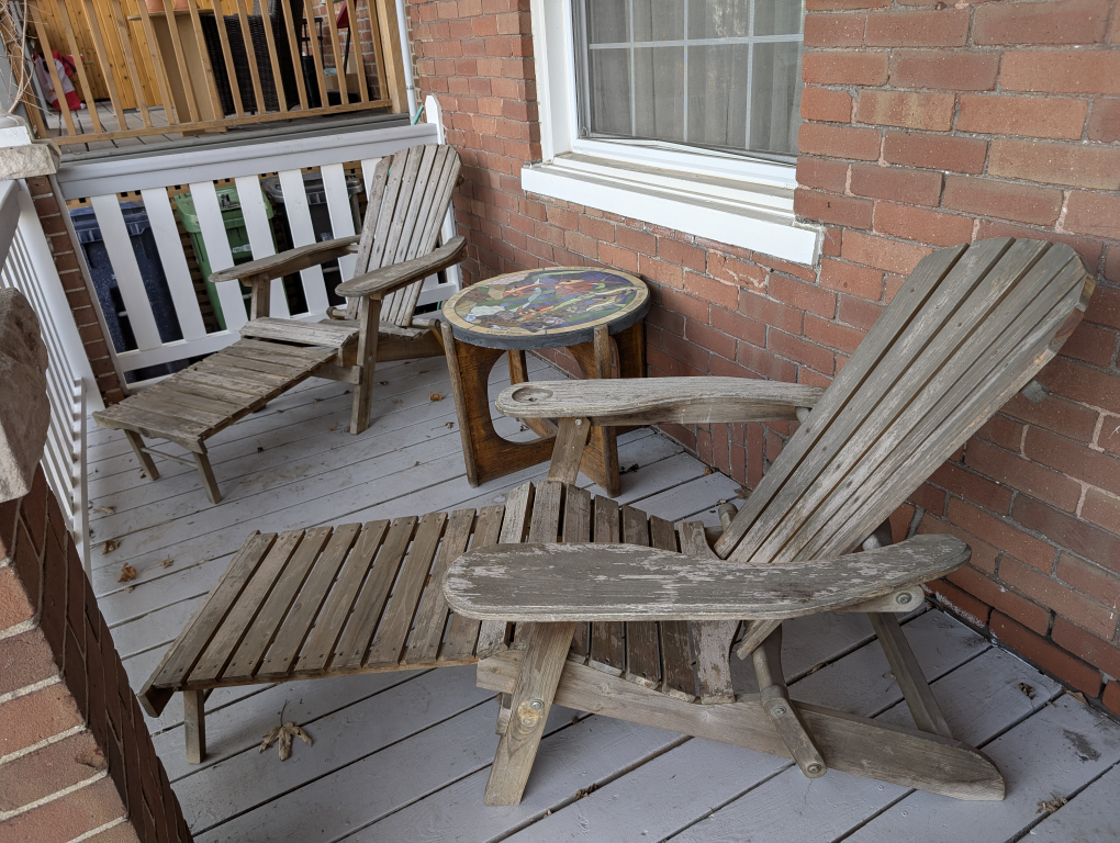 Pair of Vintage Wooden Adirondack Chairs - photo 2