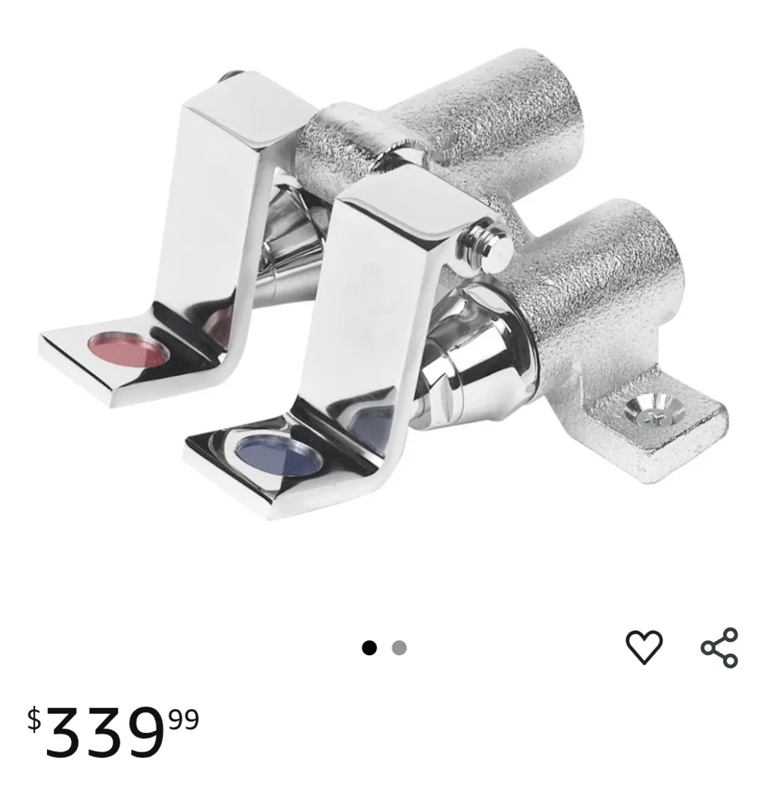 Chrome Dual Foot Pedal Faucet Valves image indicator(2)