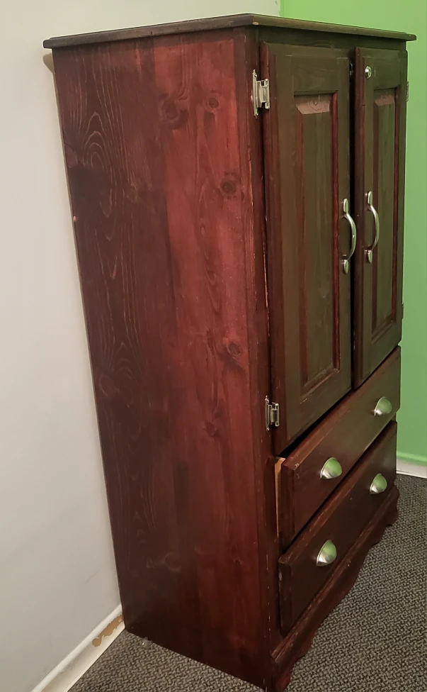 Dark Wood Armoire with Drawers - photo 2