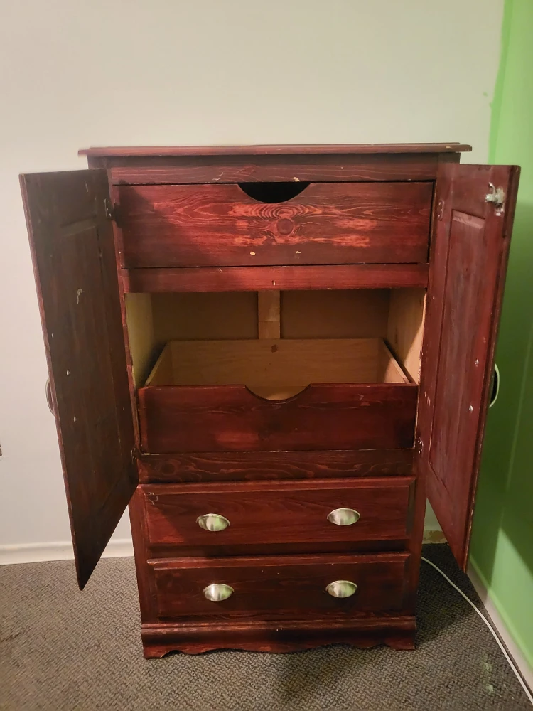 Dark Wood Armoire with Drawers - photo 4