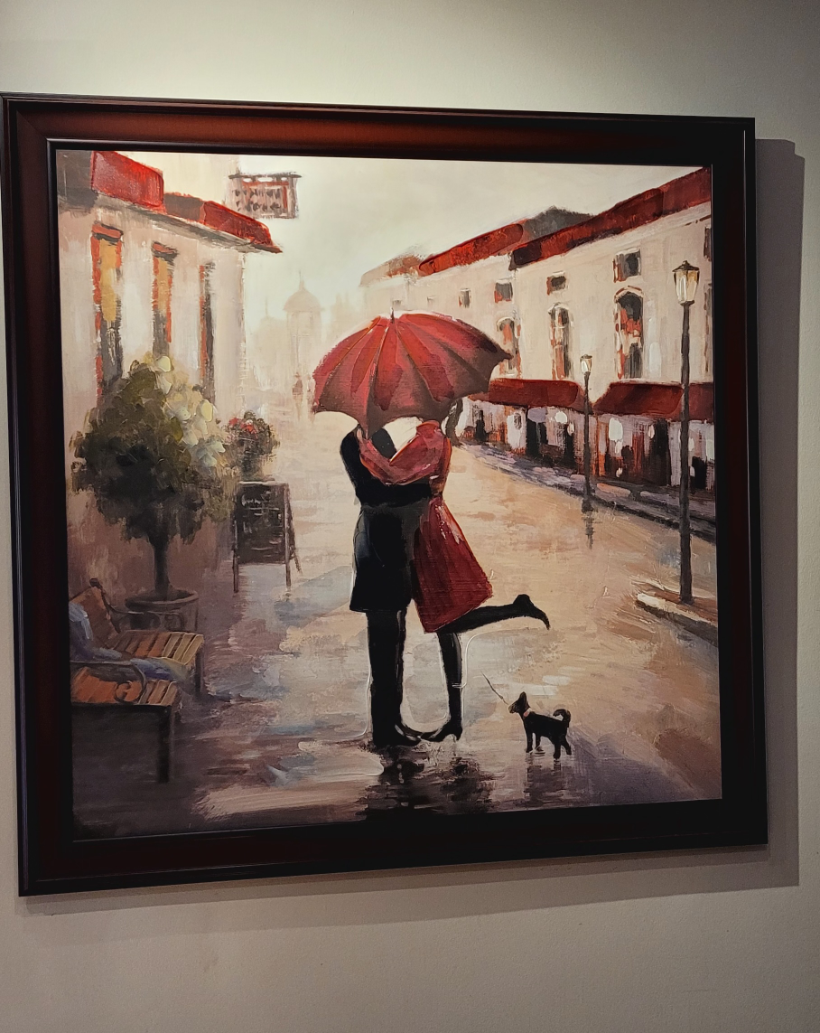 Framed Romantic Couple canvas painting