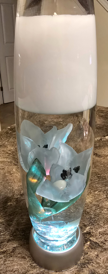 Floating Candle Glass Vase with LED Light Base💚