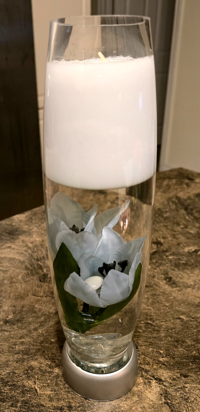 Floating Candle Glass Vase with LED Light Base💚 - photo 5