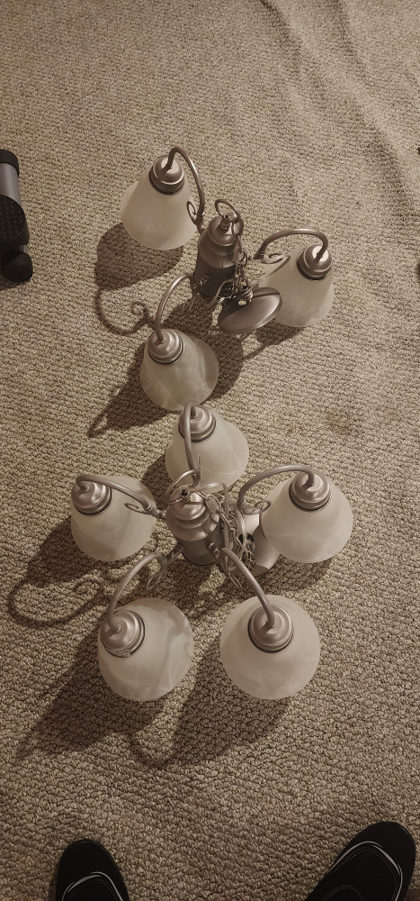 Two Five-Light Chandeliers