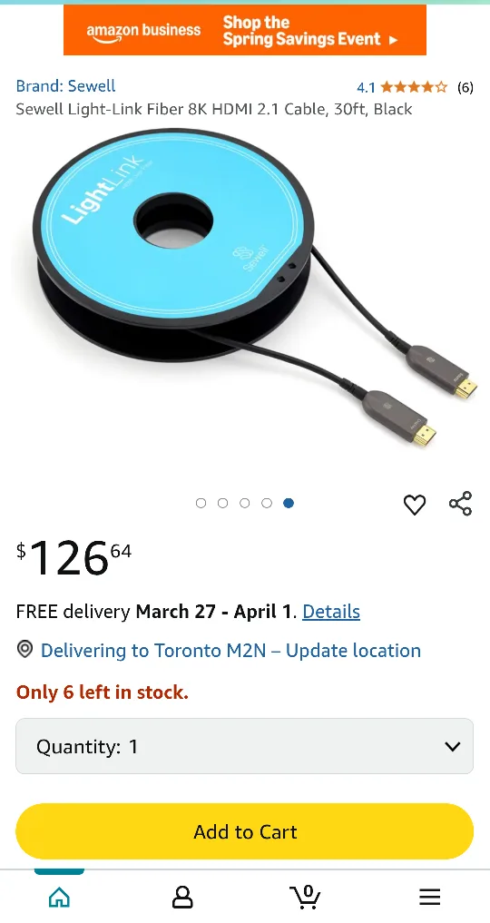 Sewell Light Link Fiber 8K HDMI 2.1 Cable - 30ft image indicator(3)