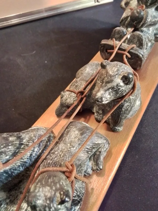 Eskimo Soapstone Carving - Dog Sled Team image indicator(7)
