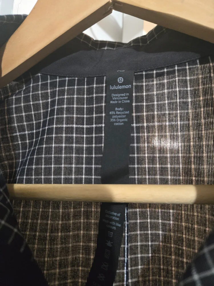 Lululemon Black Checked Woven Shirt image indicator(2)