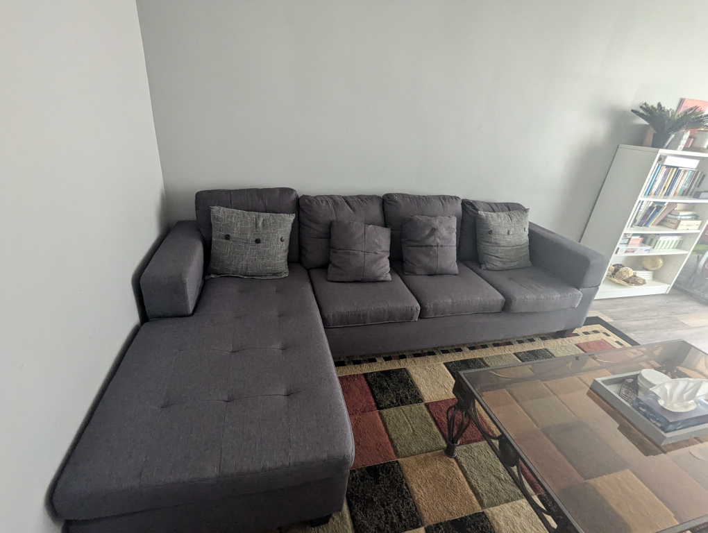 Grey L-Shaped Sectional Sofa