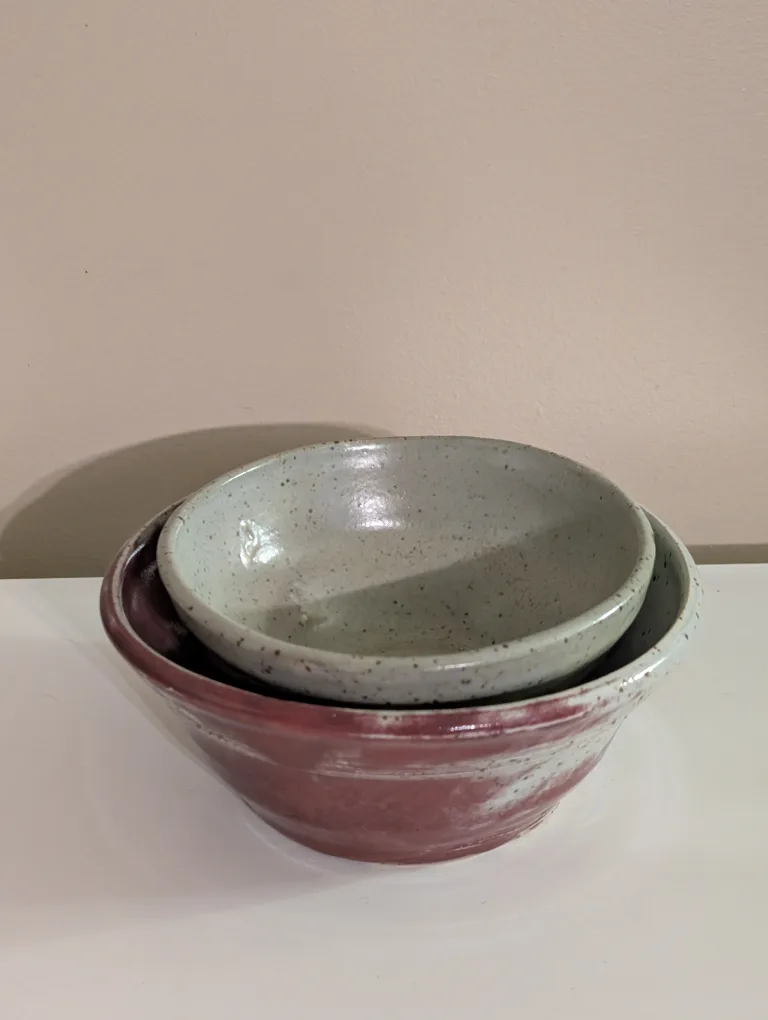 Set of Two Handmade Pottery Bowls image indicator(2)
