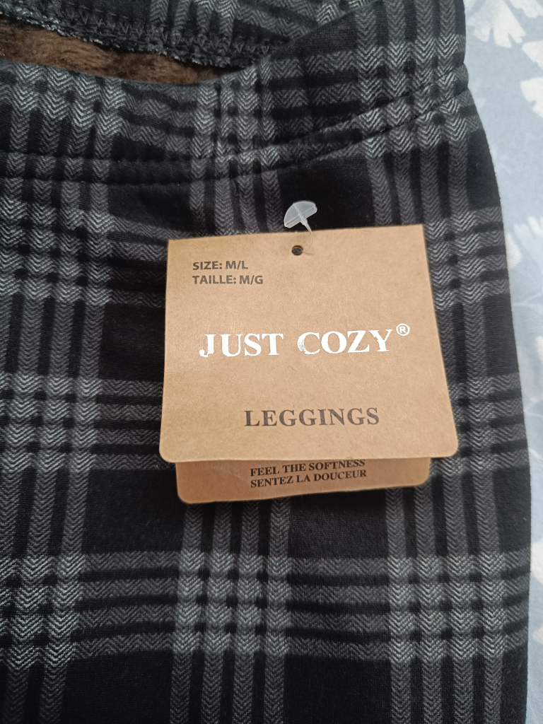 Just Cozy Leggings - Medium/Large - Black and Grey Plaid - photo 2