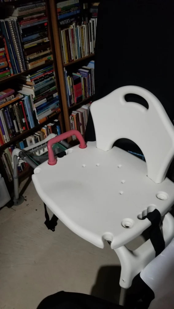 Bath transfer chair with seat belt