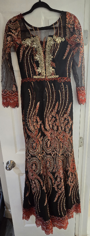 Stunning Black and Red Sequin Mermaid Gown
