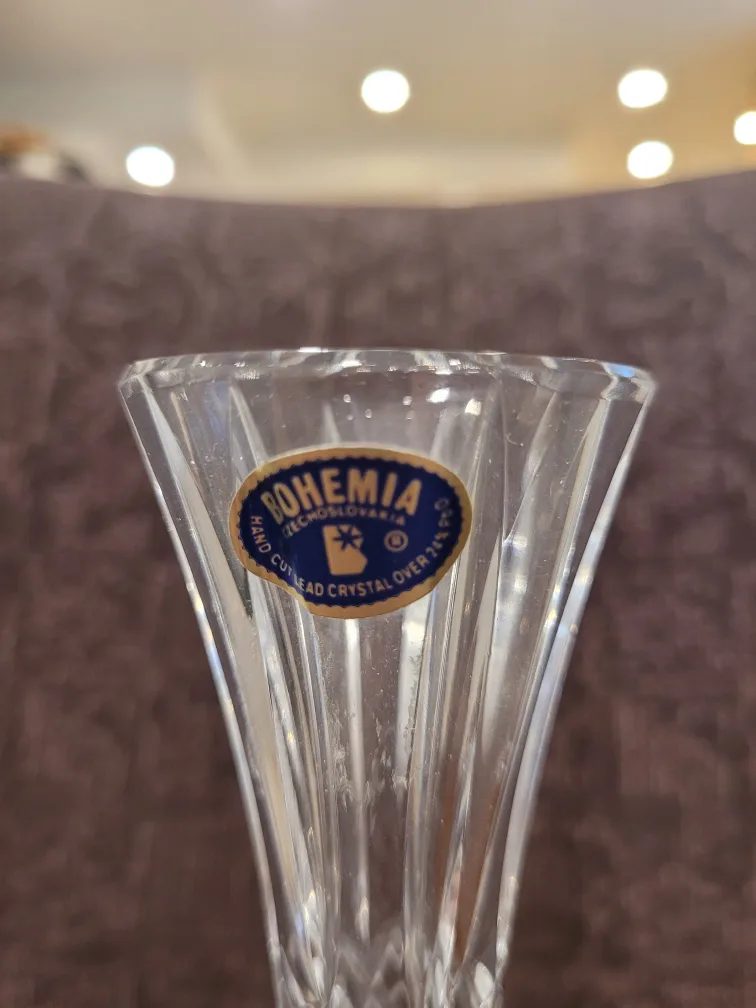 Collectible Bohemia Crystal Hand Cut Vase image indicator(2)