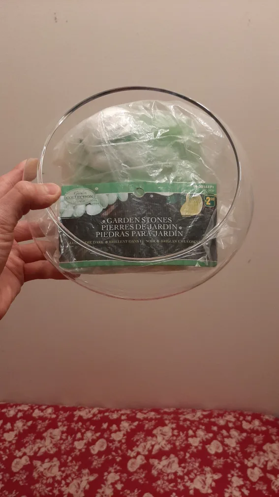 Clear Glass Bowl with Garden Stones image indicator(3)