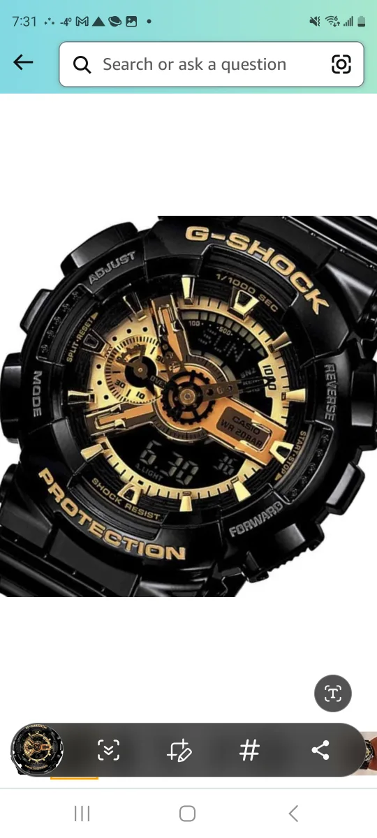 G-Shock Black and Gold Men's Watch image indicator(3)