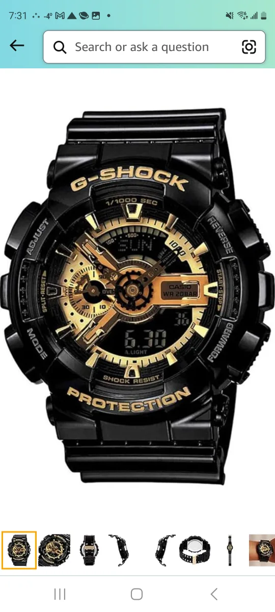 G-Shock Black and Gold Men's Watch image indicator(5)