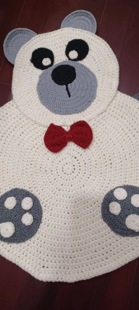 Adorable Handmade Crochet Bear Rug image indicator(2)