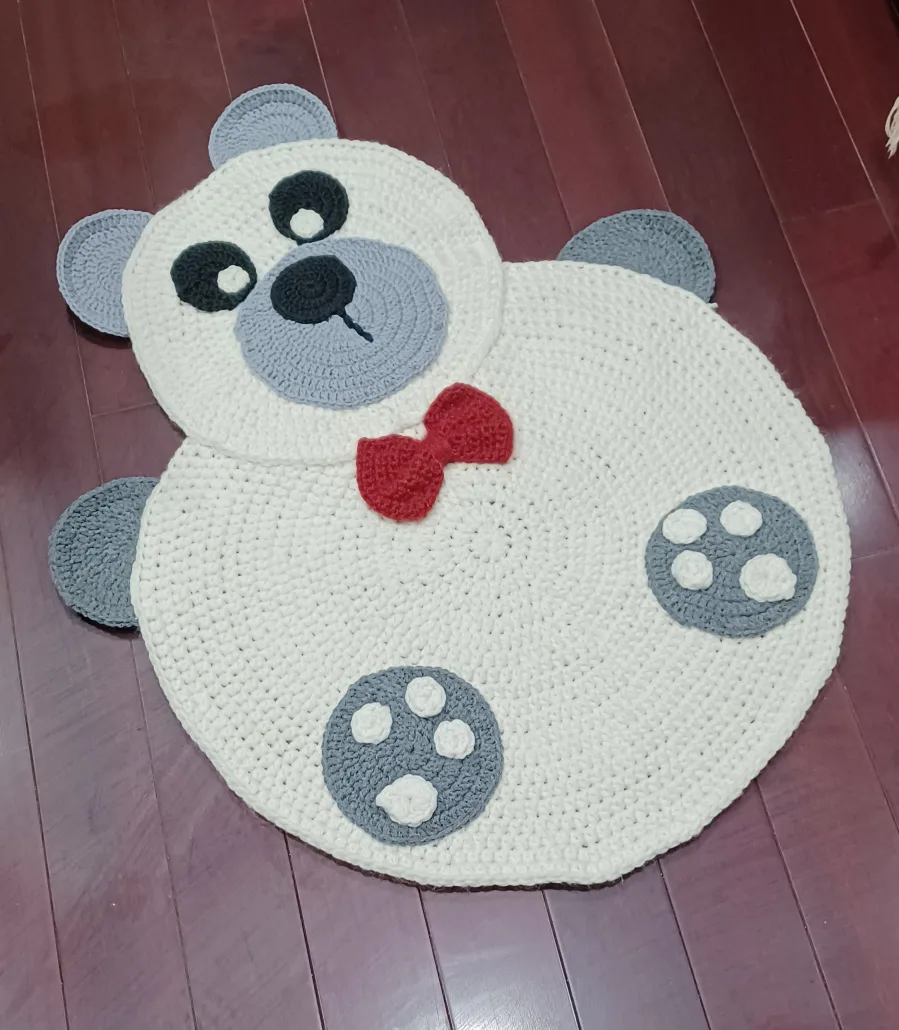 Adorable Handmade Crochet Bear Rug image indicator(3)