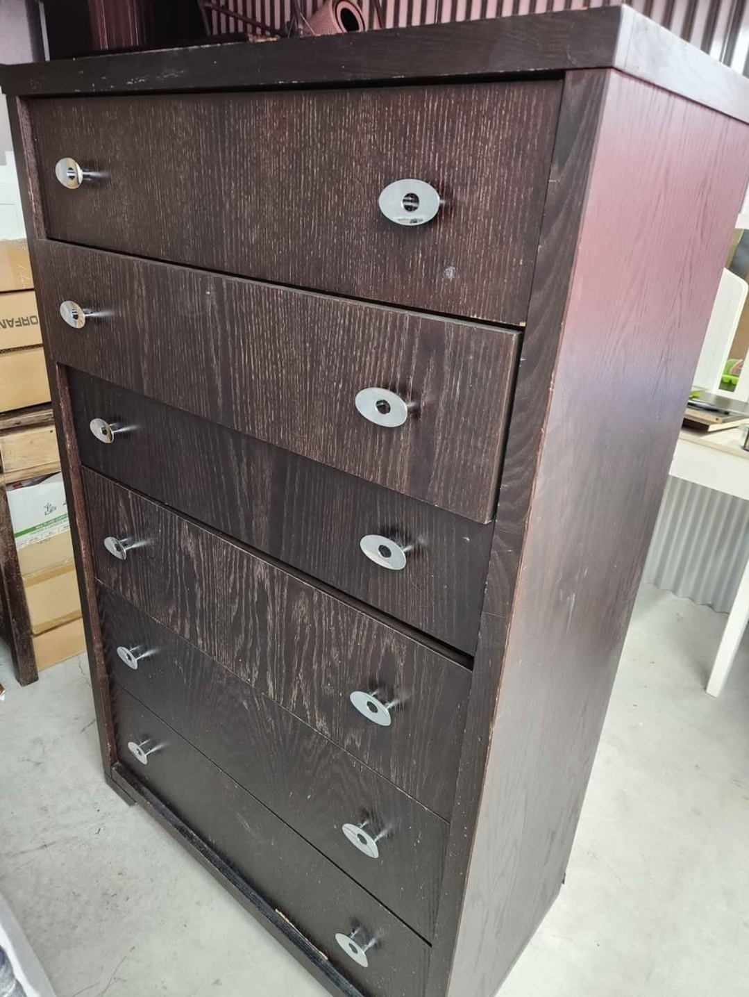 Dark brown 6-drawer tall chest - photo 2