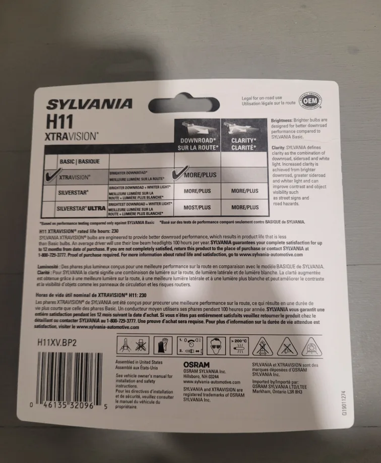 Sylvania H11 Xtravision Headlight Bulbs image indicator(5)