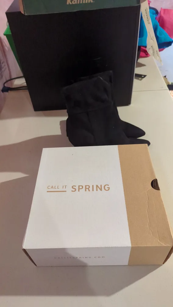 Call it Spring Black Suede Over-the-Knee Boots image indicator(3)