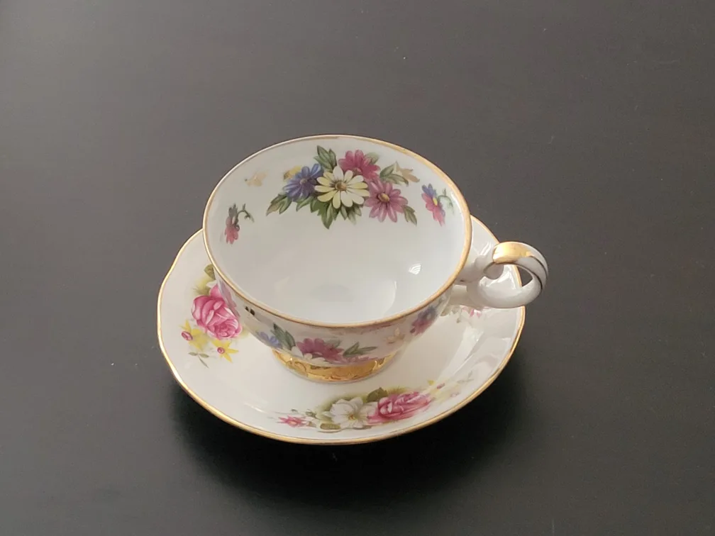Vintage Floral Teacup and Saucer Set image indicator(2)