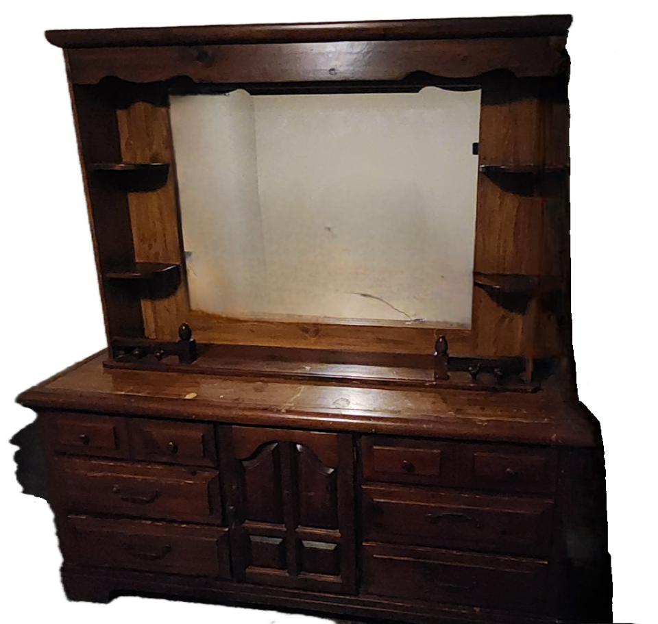 Vintage Wooden Vanity with Mirror - photo 3