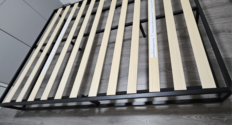 Queen Bed Frame - Metal Bed Frame with Wood Slat Suppot - photo 2