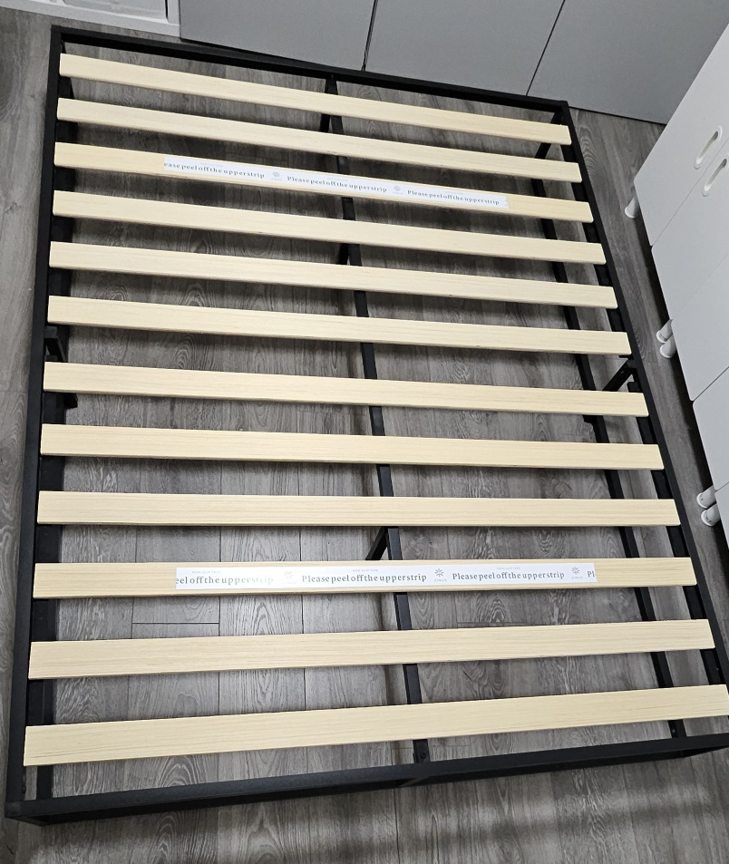 Queen Bed Frame - Metal Bed Frame with Wood Slat Suppot - photo 3