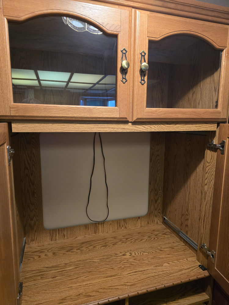 Oak Entertainment Center with Glass Doors - photo 4