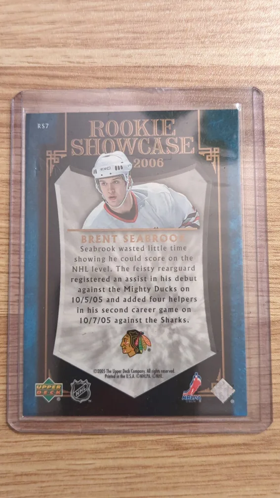 2006 Upper Deck Rookie Showcase Brent Seabrook Hockey Card image indicator(2)