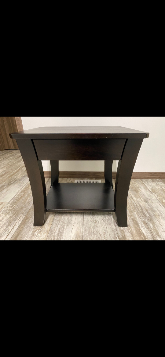 Wooden Hall Table with Drawer and Shelf