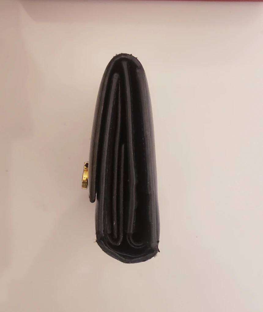 Ferragamo Gancini Twist Lock Wallet - Black Leather Gold Accent - photo 4