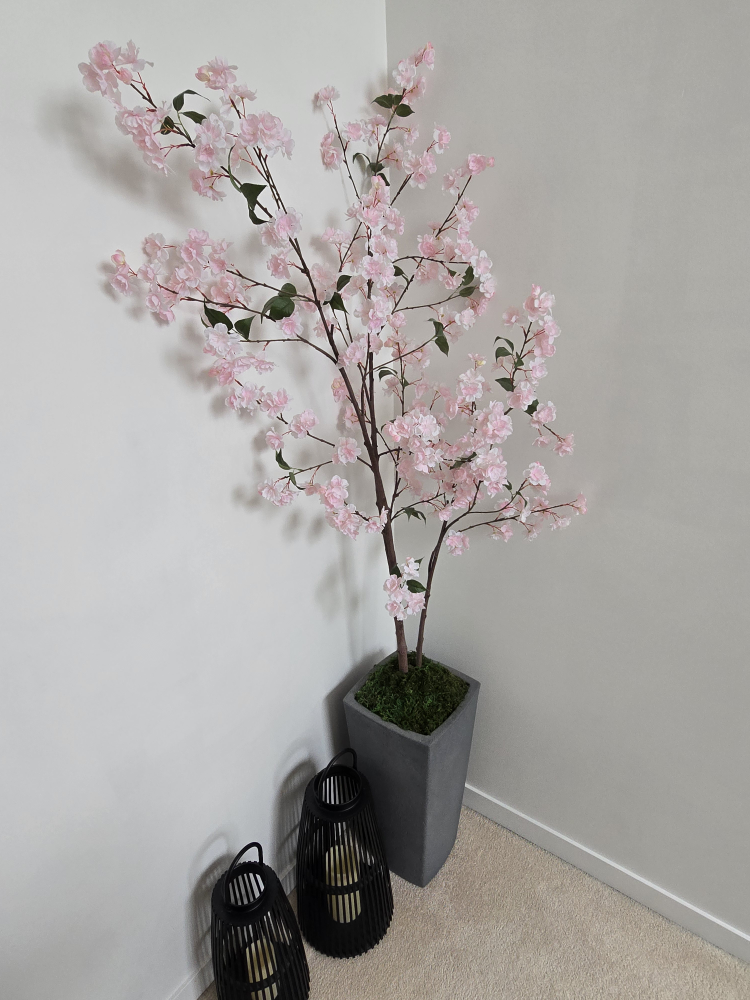 Artificial Cherry Blossom Tree in Grey Pot - photo 3