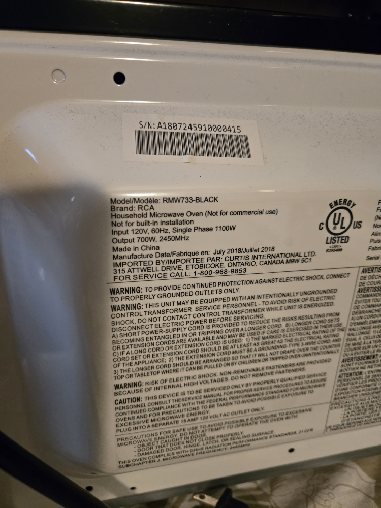 RCA RMW733-BLACK Microwave Oven - photo 3