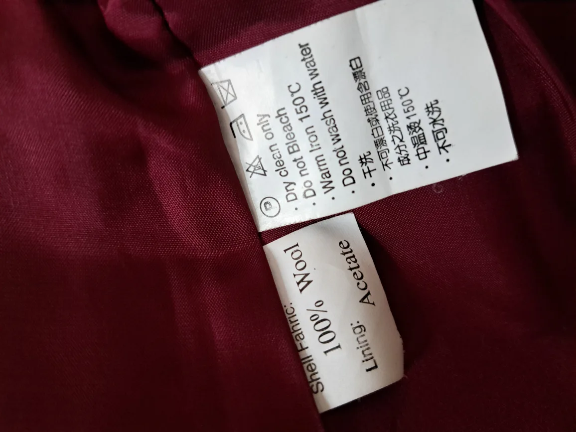Burgundy Wool Jacket with Fur Trim - Size 38 image indicator(4)