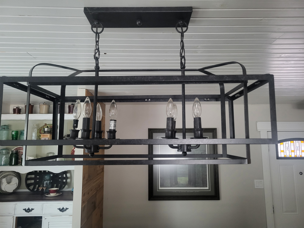 Black Metal Rectangular Chandelier - photo 2