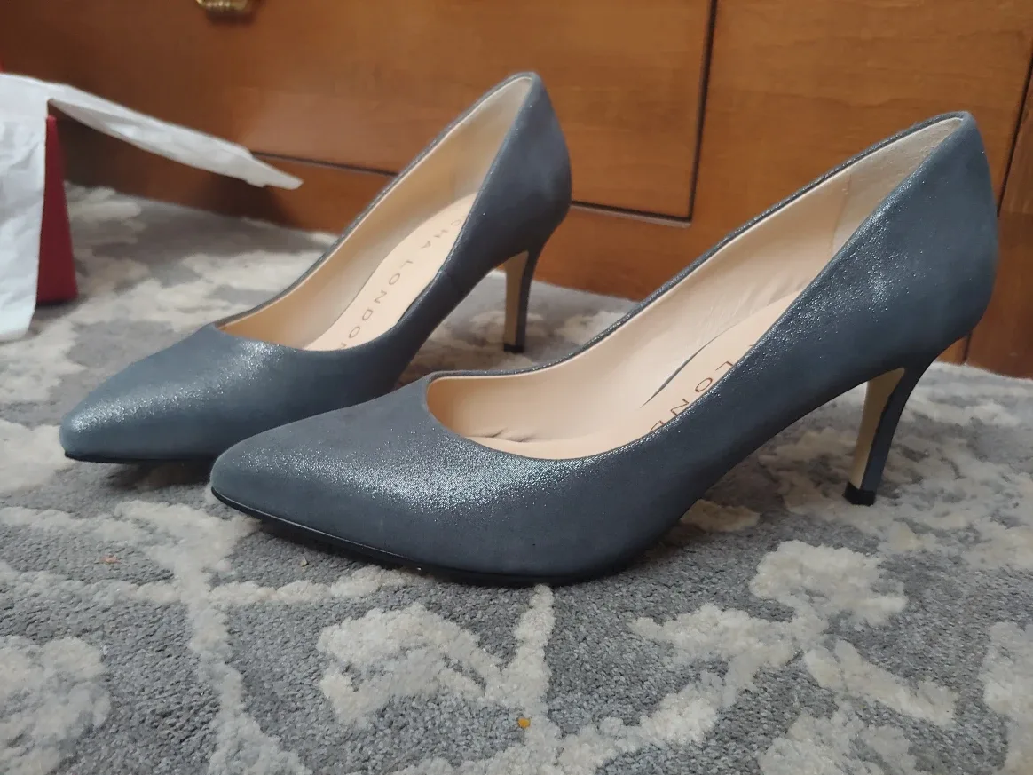 Sacha London Women's Grey Glitter Pointed-Toe Heels - Size 7 image indicator(7)