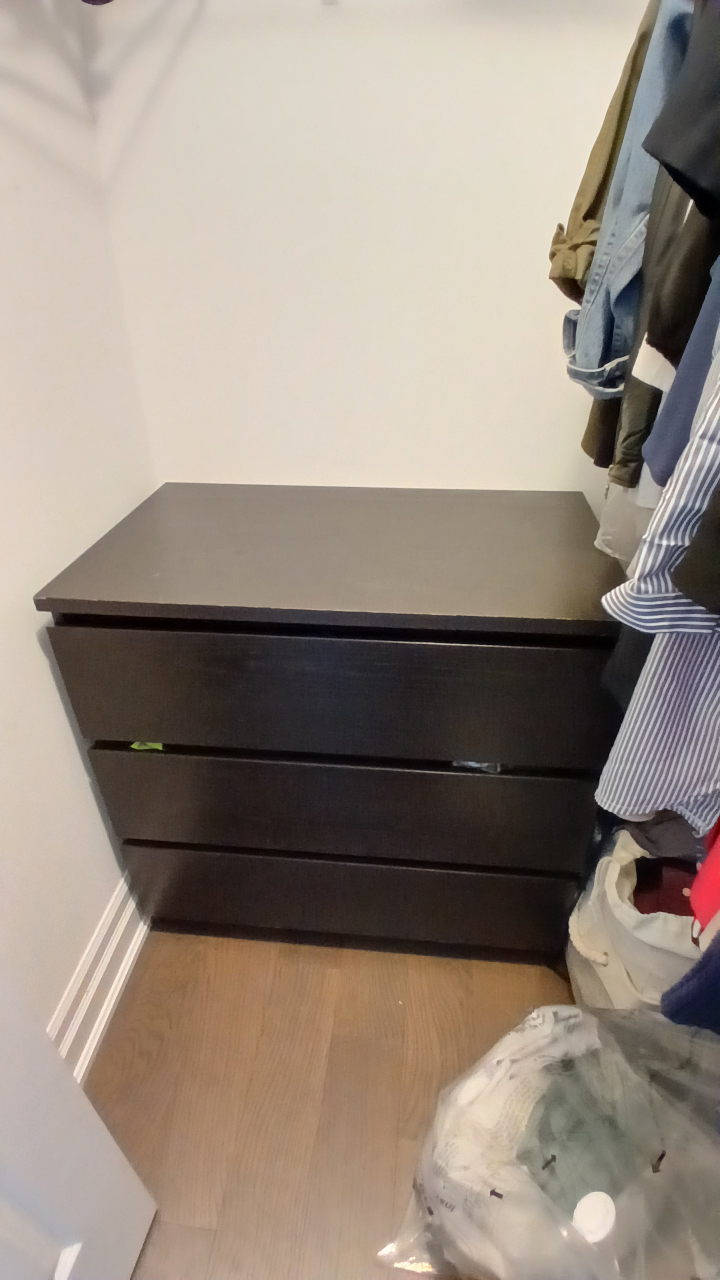 IKEA MALM 3-Drawer Chest Black-Brown