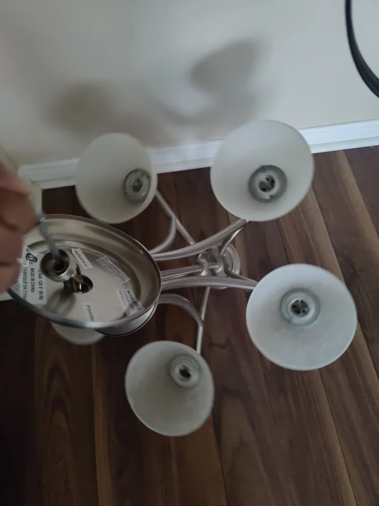 Five-Light Brushed Nickel Chandelier image indicator(3)