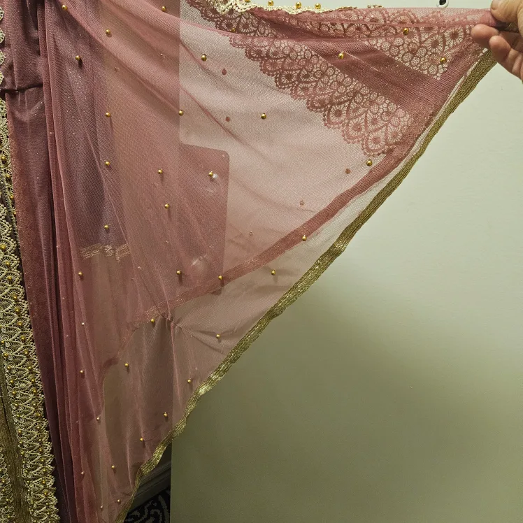 Elegant Beaded Mahagony Kaftan image indicator(2)