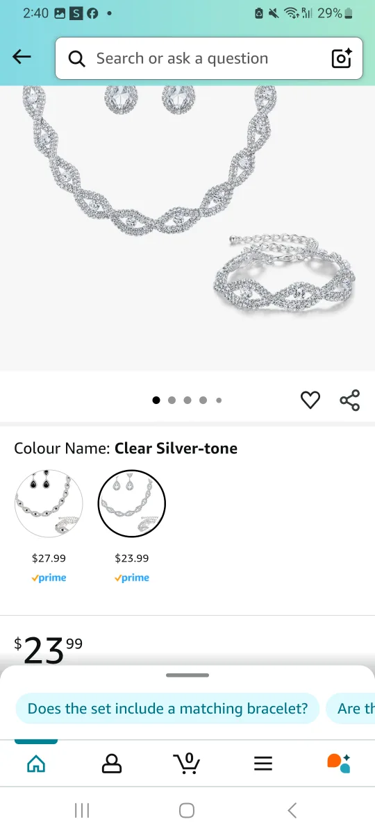 BriLove Rhinestone Bridal Jewelry Set image indicator(2)