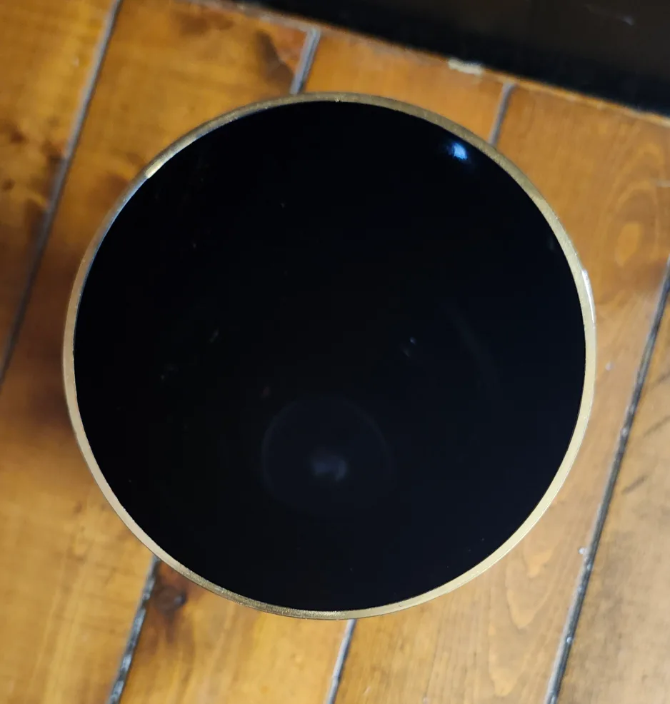Vintage Black and Gold Glass Vase image indicator(2)