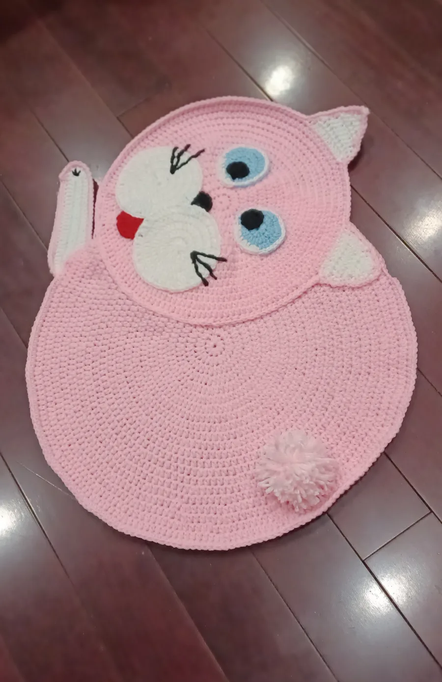 Handmade Crochet Cat Rug image indicator(2)